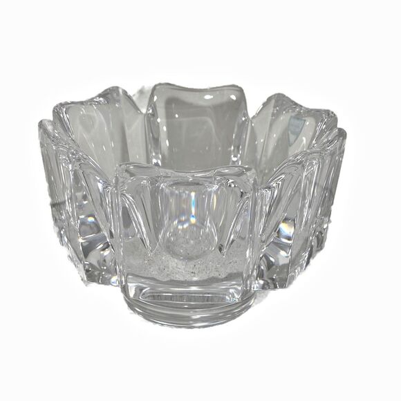 Orrefors Sweden Crystal Lars Hellsten Corona Clear 4.5" Bowl Collectible Gift - Picture 2 of 6